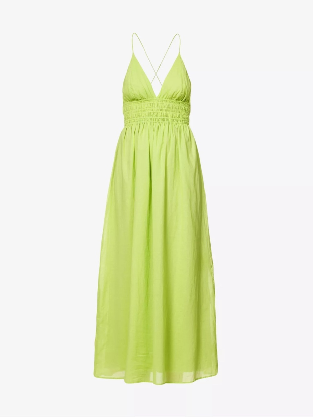 Faithful the brand Bisetta Lime Green Smocked Maxi Dress Size 8